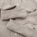 marka BASE BALL SHIRT - 60/- ORGANIC LINEN サイズ2 M23B-10SH01B リネン 七分袖 シャツ ベージュ メンズ マーカ【中古】6-0512M♪
