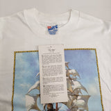 Salvador Dali サルバドールダリ デッドストック 未使用 Vintage 90s The Ship ミュージアムTシャツ サイズL 長袖Ｔシャツ カットソー ロンＴ ホワイト メンズ【中古】6-0509M♪