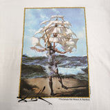 Salvador Dali サルバドールダリ デッドストック 未使用 Vintage 90s The Ship ミュージアムTシャツ サイズL 長袖Ｔシャツ カットソー ロンＴ ホワイト メンズ【中古】6-0509M♪