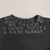 MARTIN MARGIELA エイズT ここのえ時代 Vネック 半袖Ｔシャツ カットソー ブラック×ブラック メンズ マルタンマルジェラ【中古】6-0501S♪