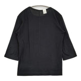 N.HOOLYWOOD 102-45 pieces コットンウール 七分袖 サイズ38 Ｔシャツ カットソー ブラック メンズ エヌハリウッド/ミスターハリウッド【中古】6-0512M♪