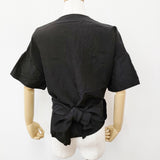 R&D.M.Co- グロッシーラミーカシュクールジャケット 定価35000円 ノーカラージャケット ブラック レディース オールドマンズテーラー【中古】6-0724S♪