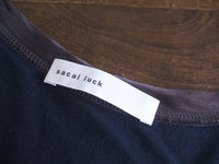 sacai luck チュール使い半袖切替ワンピース サイズ2 ネイビー ブラック レディース サカイ ラック【中古】0-0414S△