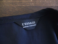 JOURNAL STANDARD L'essage 後開き半袖カットソー ネイビーブラック レディース ジャーナルスタンダードレサージュ【中古】0-0827S△