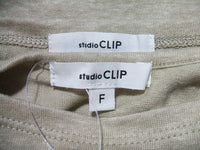 studio clip レイヤードカットソー 半袖 カットソー ベージュ レディース スタディオクリップ【中古】1-0312S▲