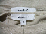 studio clip レイヤードカットソー 半袖 カットソー ベージュ レディース スタディオクリップ【中古】1-0312S▲