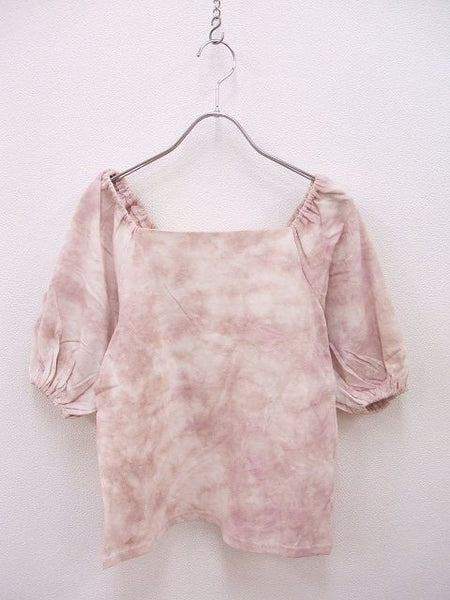 Heather タイダイ パフスリーブカットソー 半袖 HE063372TS サイズF カットソー ピンク レディース ヘザー【中古】1-0302S◎