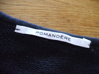 POMANDERE/19SS/cotton Fleece S/S Tee/スウェット半袖カットソー/38/クロ/ポマンデール【レディース】【中古】1-0620S△