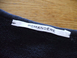 POMANDERE/19SS/cotton Fleece S/S Tee/スウェット半袖カットソー/38/クロ/ポマンデール【レディース】【中古】1-0620S△