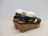 CHEMBUR ONE-ST PIPING SABOT/ベルトサンダル/サイズ37h/定価40000円 ボルドー ブラック レディース チェンバー【中古】1-0420S♪
