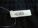 AEVES/ウエストゴム/切替/パンツ/アエヴェス/紺黒【中古】【レディース】1-0627M▲
