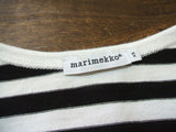 marimekko 長袖ボーダー ワンピース ホワイト ブラック サイズXS レディース マリメッコ【中古】1-1024T△