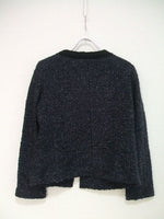 12closet ニットジャケット 　サイズ38 ノーカラージャケット ネイビー レディース  トゥエルブクローゼット【中古】1-1227M▲