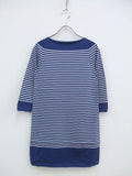 YURI+PARK SHILOH-BEE スーピマコットン ボーダー定価35000 ニット ブルー ホワイト レディース ユリパーク【中古】1-1214T♪