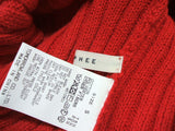 MACPHEE レースアップ 畝編み ニット S レッド レディース  マカフィー【中古】2-0117M△