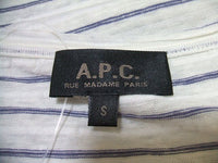 A.P.C. ボーダー リネン混 サイズS カットソー ホワイト ネイビー レディース アーペーセー【中古】2-0505M▲