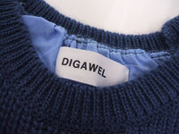 DIGAWEL プルオーバー レイヤード シャツ ニット ブルー レディース ディガウェル【中古】2-0906T♪