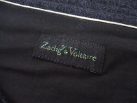 ZADIG&VOLTAIRE 変形 ノーカラージャケット ネイビー レディース ザディグエヴォルテール【中古】2-1103T♪