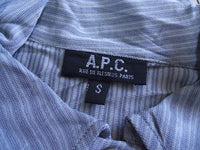 A.P.C. ストレッチ ストライプ 半袖 ポロシャツ サイズS グレー レディース アーペーセー【中古】2-0513S△