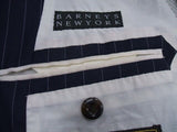 BARNEYS NEWYORK ロロピアーナ生地 ストライプ スーツ ネイビー ホワイト メンズ バーニーズニューヨーク【中古】2-0504M♪