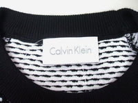 Calvin Klein 半袖 メッシュ ニット ブラック ホワイト レディース カルバンクライン【中古】2-0702S♪