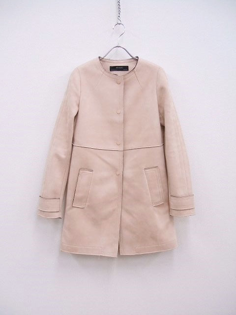 ZARA BASIC コート ノーカラージャケット ピンク レディース