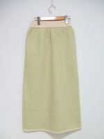 ROKU 6 BEAUTY&YOUTH JACQUARD KNIT SKIRT ジャガードニットスカート グリーン ベージュ レディース ロクビューティアンドユース【中古】2-0619M▲