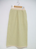 ROKU 6 BEAUTY&YOUTH JACQUARD KNIT SKIRT ジャガードニットスカート グリーン ベージュ レディース ロクビューティアンドユース【中古】2-0619M▲