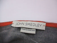 JOHN SMEDLEY Vネック セーター サイズS  グレー レディース ジョンスメドレー【中古】2-0819T☆