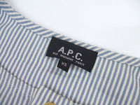 A.P.C. ストライプ柄 サイズXS プルオーバー 長袖シャツ ブルー ホワイト レディース アーペーセー【中古】2-0709M☆