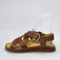 Chaco WAYFARER SANDAL レザー 23.0 US6 保存箱付 ウェイヘラー サンダル ブラウン レディース チャコ【中古】3-0302S∞