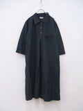 MARGARET HOWELL FINE PLAINWEAVE COTTON LINEN 578-2157001 定価74800円 コットンリネン ワンピース 22SS 濃紺 レディース マーガレットハウエル【中古】2-0808S◆