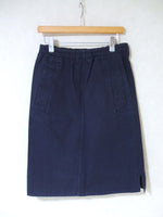 MHL. 595-0232503 FADED COTTON TWILL 製品染め サイズ1 スカート ネイビー レディース エムエイチエル【中古】2-0823G△