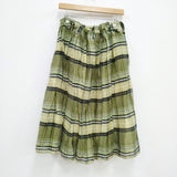 R&D.M.Co- ラミーシルク マドラスチェック ボックス プリーツスカート スカート グリーン レディース オールドマンズテーラー【中古】3-0303M♪