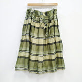 R&D.M.Co- ラミーシルク マドラスチェック ボックス プリーツスカート スカート グリーン レディース オールドマンズテーラー【中古】3-0303M♪