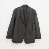 MARGARET HOWELL DENSE FINE LINEN POPLIN 578-2120005 定価53900円 テーラードジャケット ブラック マーガレットハウエル【中古】3-0307M♪
