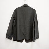 MARGARET HOWELL DENSE FINE LINEN POPLIN 578-2120005 定価53900円 テーラードジャケット ブラック マーガレットハウエル【中古】3-0307M♪