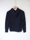 MHL. LOOPBACK COTTON LOOPWHEELER HOODIE WOMENS スウェット サイズ2 定価24,200 パーカー ネイビー レディース エムエイチエル【中古】2-0929M△