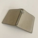 MAISON MARGIELA 牛革 イタリア製 小銭入れあり 二つ折り財布 グレージュ レディース メゾンマルジェラ【中古】2-0928G∞