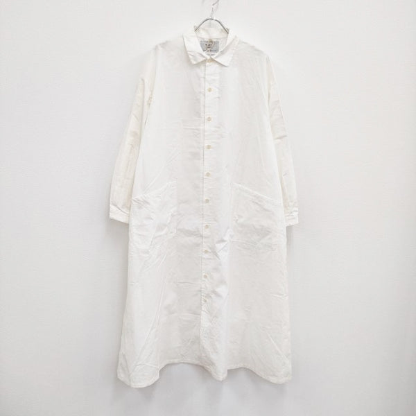 YAECA ワークシャツドレス 98101 定価32,000円 サイズM ワンピース ホワイト レディース ヤエカ【中古】3-0210M♪