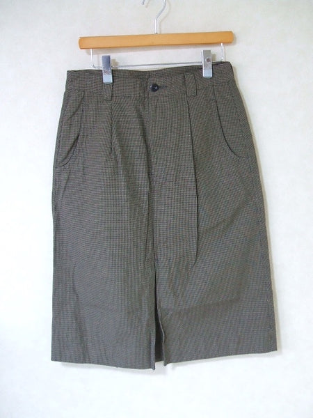 MHL. 595-9132551 WORKWEAR COTTON LINEN スカート カーキ ブラック レディース エムエイチエル【中古】2-1214M△