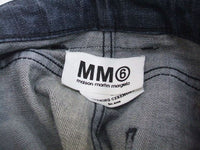 MM6×OPENING CEREMONY マルジェラ レザー切替デニムパンツ サイズ42 ジーンズ  ブルー ブラック レディース エムエムシックス×オープニングセレモニー【中古】2-1203G☆