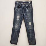 Levi's 501 パッチワーク ダメージ加工 W29L31 デニムパンツ ブルー レディース リーバイス【中古】2-1231G♪