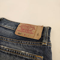 Levi's 501 パッチワーク ダメージ加工 W29L31 デニムパンツ ブルー レディース リーバイス【中古】2-1231G♪