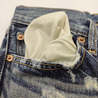 Levi's 501 パッチワーク ダメージ加工 W29L31 デニムパンツ ブルー レディース リーバイス【中古】2-1231G♪