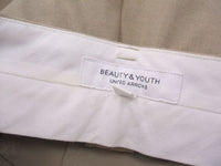 BEAUTY&YOUTH Ｔ/Ｒハイウエスト２タックテーパーパンツ 1614-299-4926 パンツ ベージュ レディース ビューティ&ユース【中古】2-1105M▲