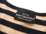 marimekko サイズ1 ボーダーワンピース チュニック ブラック ベージュ レディース マリメッコ【中古】2-1211M♪