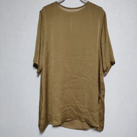 BEAUTY&YOUTH UNITED ARROWS シアーサイドスリット5分袖プルオーバー ブラウス シャツ 黄土色 レディース ビューティアンドユース【中古】3-0807S∞