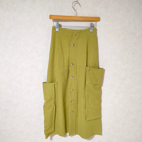 Ameri VINTAGE 01010941120 VINTAGE LIKE COTTON SKIRT サイズS ロングスカート マスタード レディース アメリヴィンテージ【中古】3-0123M△