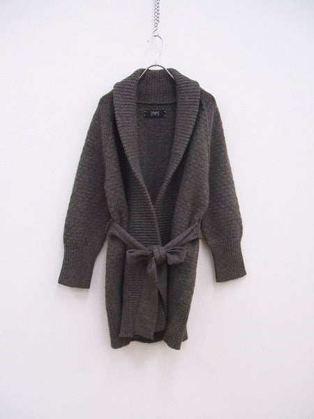 strange boutique ガウンコート カーディガン ウール100％ ベルト付き コート ブラウン系 レディース【中古】2-1120T♪